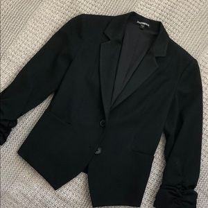 Express Ruched Sleeve Blazer